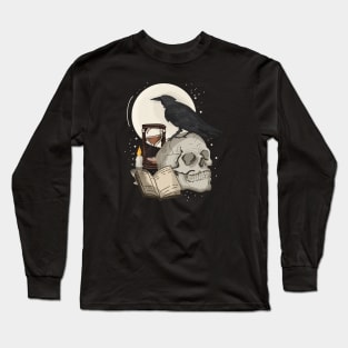 Dark Academia Raven skull Long Sleeve T-Shirt